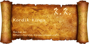 Kordik Kinga névjegykártya